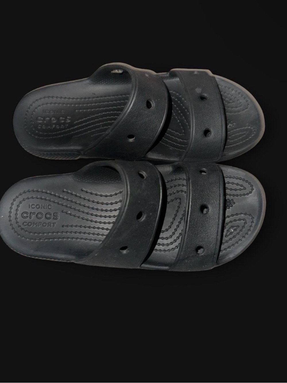 CROCS Black Double-Strap Slide Sandals